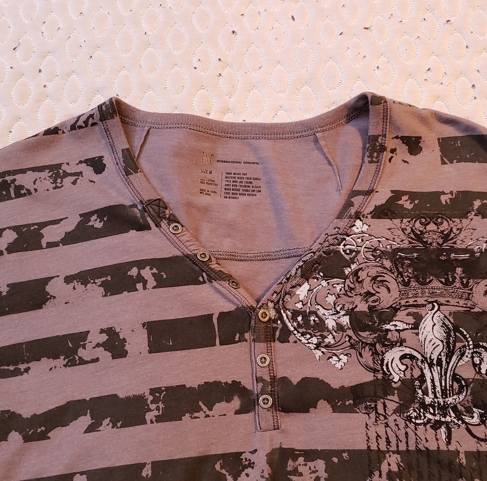 INC grey and black shirt